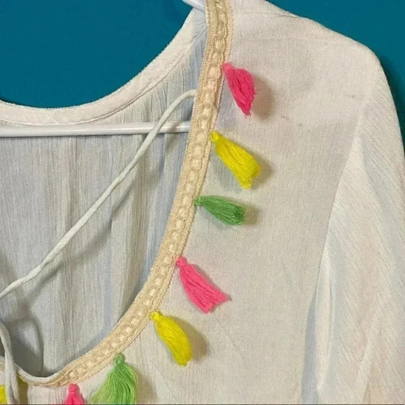 Violet Sky White Boho Coverup Romper - Picture 7 of 8